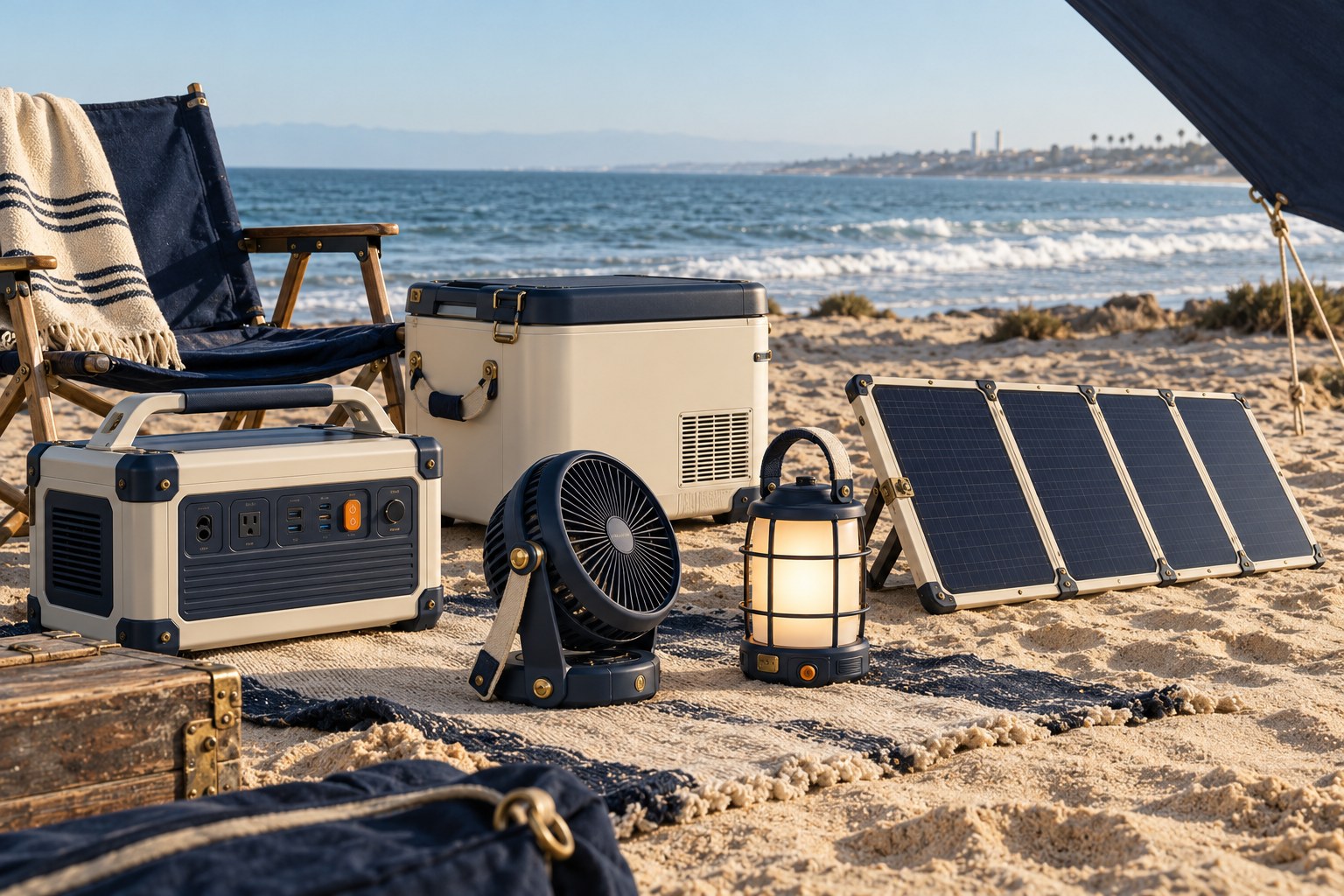 Pacific Utility concept equipment arranged beside the ocean